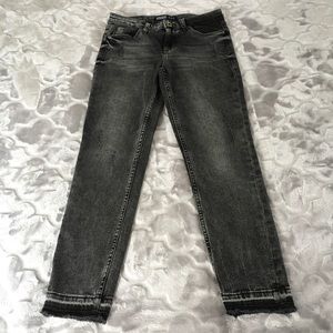 Zara Basic Z1975 Denim Skinny Crop Jeans Raw Hem